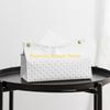 F26C Decorative Rectangular Tissue Box-Case PU Leather Tissue Organizer Holder for Bathroom Modern Tissue Box Holder Office