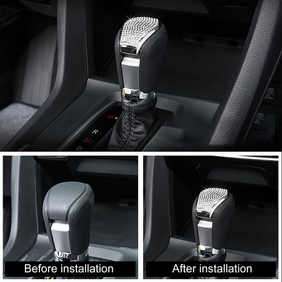 Shiny Gear Shift Crystal Trim Creative Sticker Knob Faux Decor for Honda Civic 10