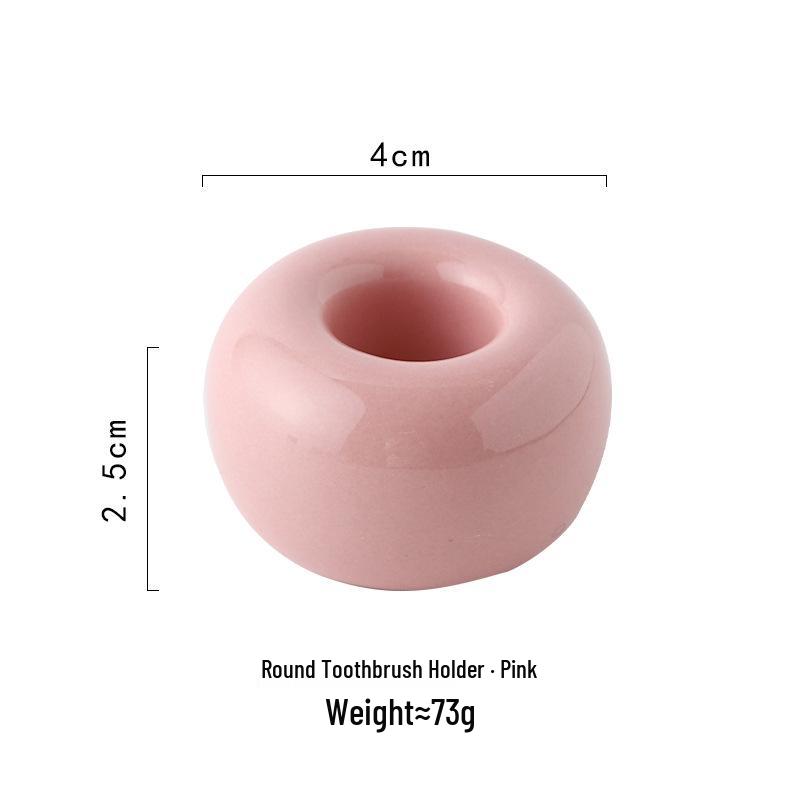 Ceramic Macaron Toothbrush Holder - Fashionable Dental Tool Stand for Couples
