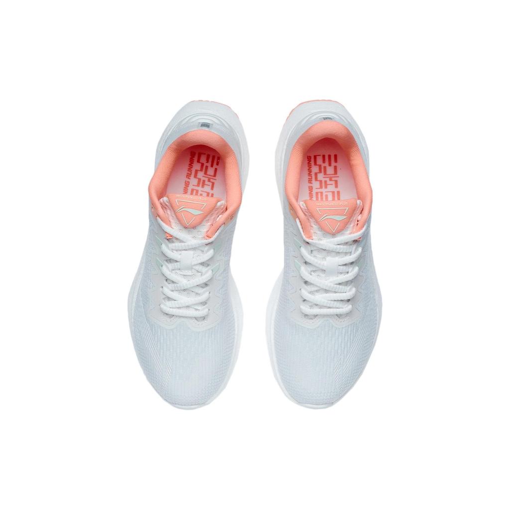Li Ning Yue Ying Wear Resistant Non Slip Low Top Running Shoes Women Sneakers Champagne-White ARHR146-2