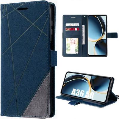 Case for Samsung Galaxy A36 5G - BOOLING - Elegant Synthetic Leather Flip Case - Navy Blue