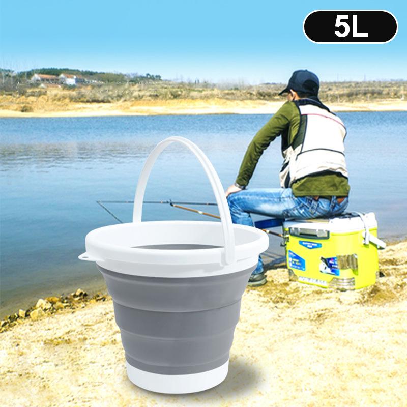 3/5/10L Collapsible Bucket Portable Folding Water Bucket Car Washing Fishing Bucket Household Plastic Travel Outdoor Camping