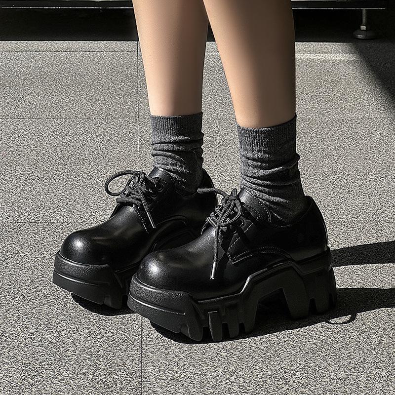 Мужские ретро туфли дерби на шнуровке на платформе с толстой подошвой Size 39