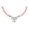 Colar de Metal com Pingente de Laço CC Feminino Rosa ABA871-B10934-NN981