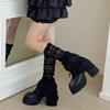 Women's Leg Warmer Fashion Ruffle Lace Leg Warmer Sheer Mesh Leg Socks Cute Sweet Boot Socks Cosplay Costumes Gift