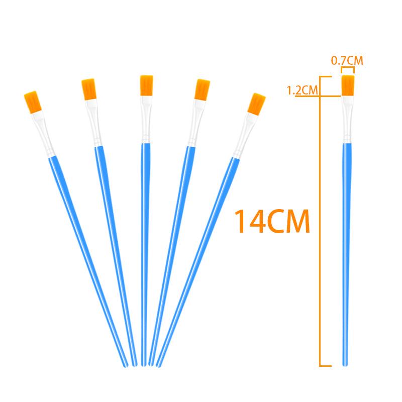 14cm Flat Head Yellow Bristle Acrylic Watercolor Paintbrush for Crochet Hook and Plaster Pigment Painting.