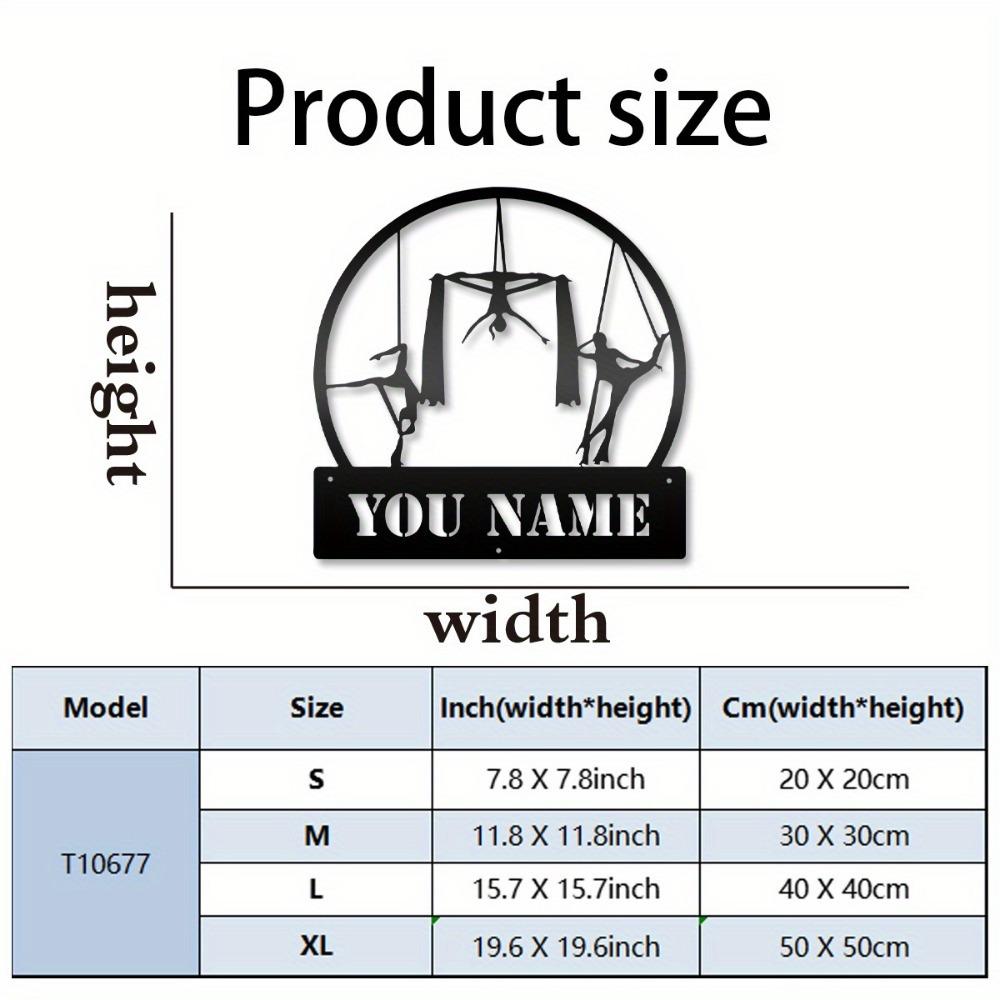 Single Piece Custom Metal Wall Art Customized Aerial Hoop Design for Studio Holiday Christmas Decor
