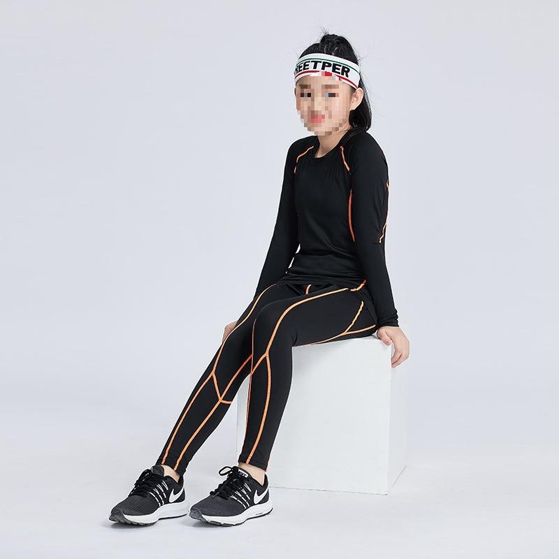 Children's tights, basketball training clothes, autumn and winter sports suits, primer clothes, football quick-drying clothes, boys and boys fitness