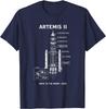 Koszulkka z nadrukiem Blueprint Space Rocket Launch Mission to The Moon Artemis 2