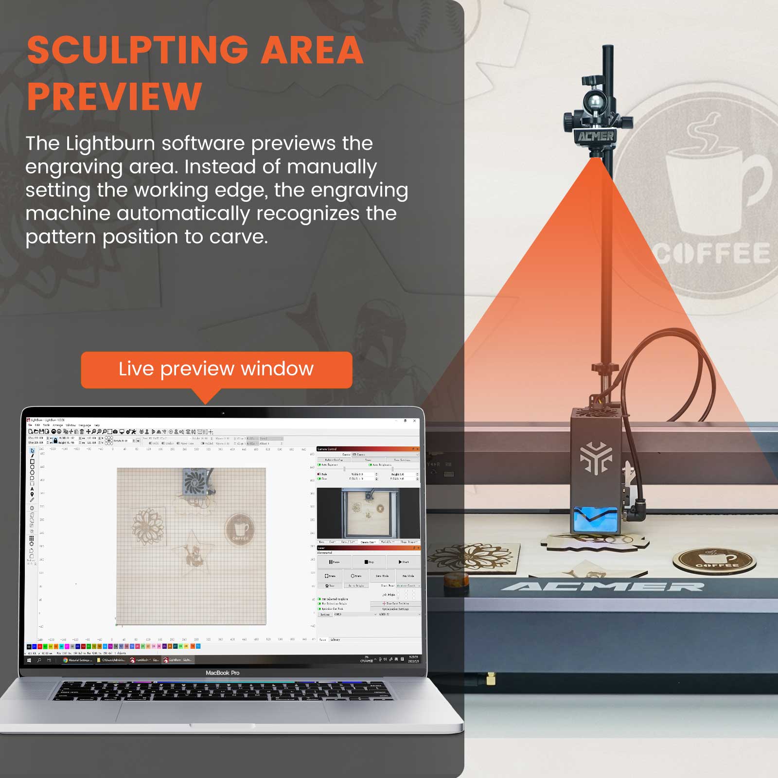 

Камера ACMER A500 400*400 мм Зона зйомки Точне позиціонування Підтримка Автоматичний запис відео чорний
