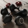 Zen Style Black Ceramic Mini Vase for Dried Flowers – Retro Chinese/Japanese Decor Ornament