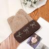 New autumn and winter wool hat female cute cat ears bow warm thickened cold ear protection knitted hat