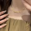 Bow Snake Bone Chain Stud Earrings Small Fresh And Sweet Elegant Collarbone Chain Fashionable Versatile Blade Chain Set