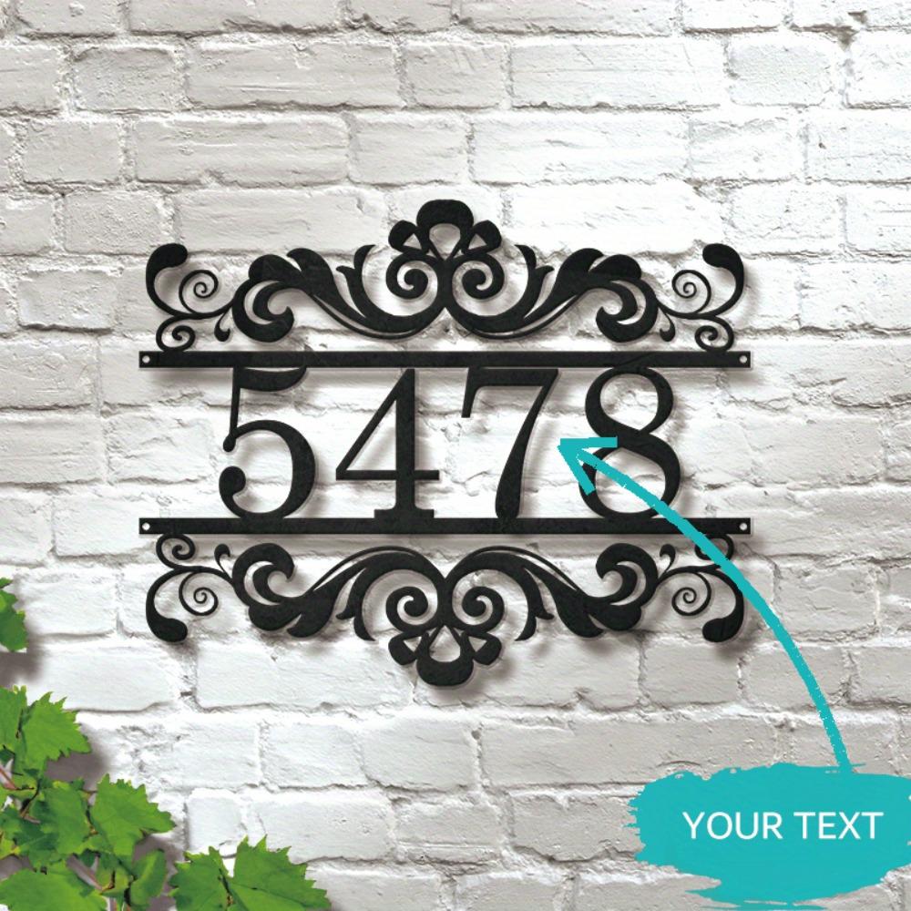 Vintage Metal Sign House Number Name Plate Handcrafted Rural Medieval Style Front Door Decor
