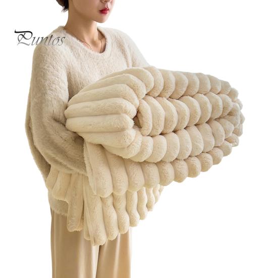 

Фланелевое одеяло, утолщенное, с искусственным кроликом, плюшевое, с пузырьковой текстурой, однотонное, для офиса, дома, кровати, дивана, для путешествий, уютное, теплое, зимнее одеяло L белый