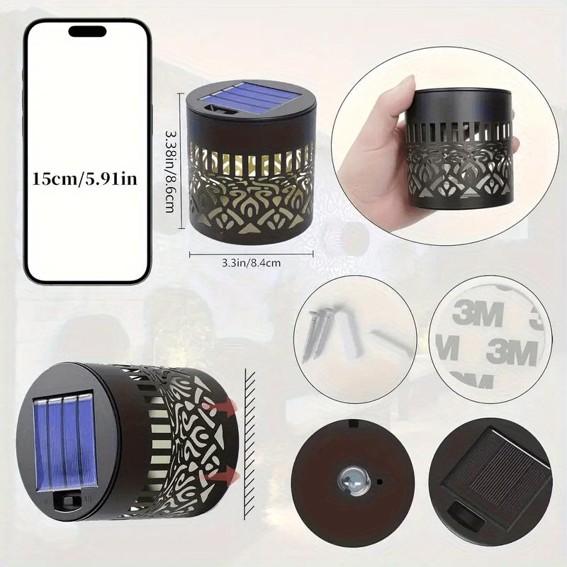 1/4pcs Solar Sunflower Mandala Wall Lantern Outdoor Waterproof Decorative Light for Garden Fence Patio Pathway Night