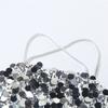 Beachwear Silver Sequin Camisole Short Women's Lace-Up Vest Design Glitter Tank Top  Vacation