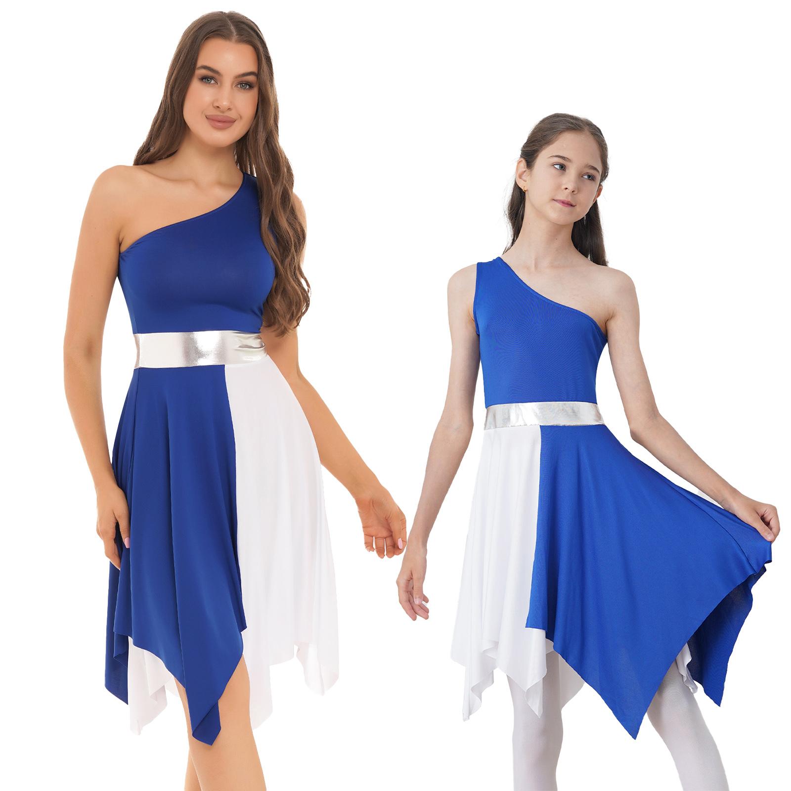 

Women s Asymmetrical Praise Dance Tunic Sleeveless Color Block Liturgical Worship Dance Dress S світло-зелений колір