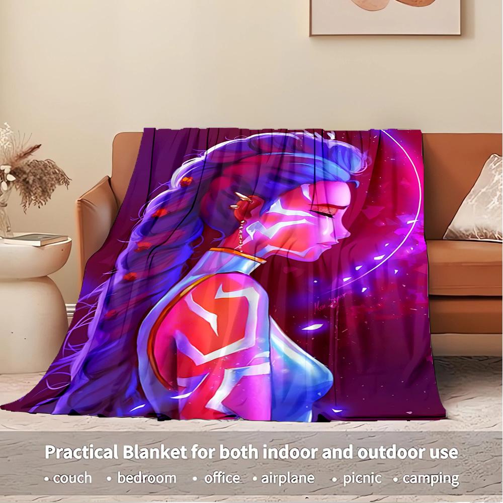 K-POP Anime Girls Group Four Seasons Soft Warm Blanket All-Season Thick Knit Polyester Bedspread for Bed, Camping, Travel Perfect Gift