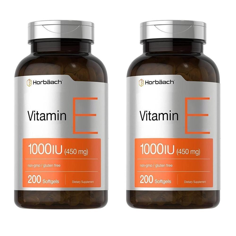 Horbach Vitamin E 1000 IU Softgels 200 Tablets 2 Pcs