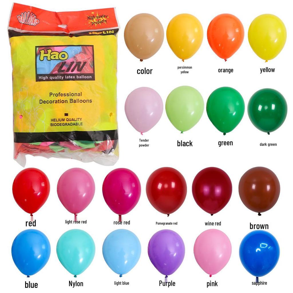 12-Inch Matte Latex Balloons - 2.8g Round for Party Decor