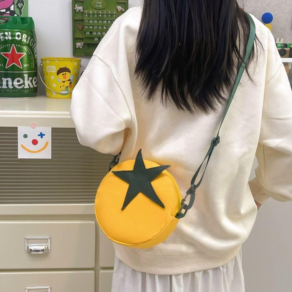 

Solid Color Funny Shoulder Bag Harajuku Mobile Phone Pack Tomato Shape Crossbody Bag Unisex жовтий
