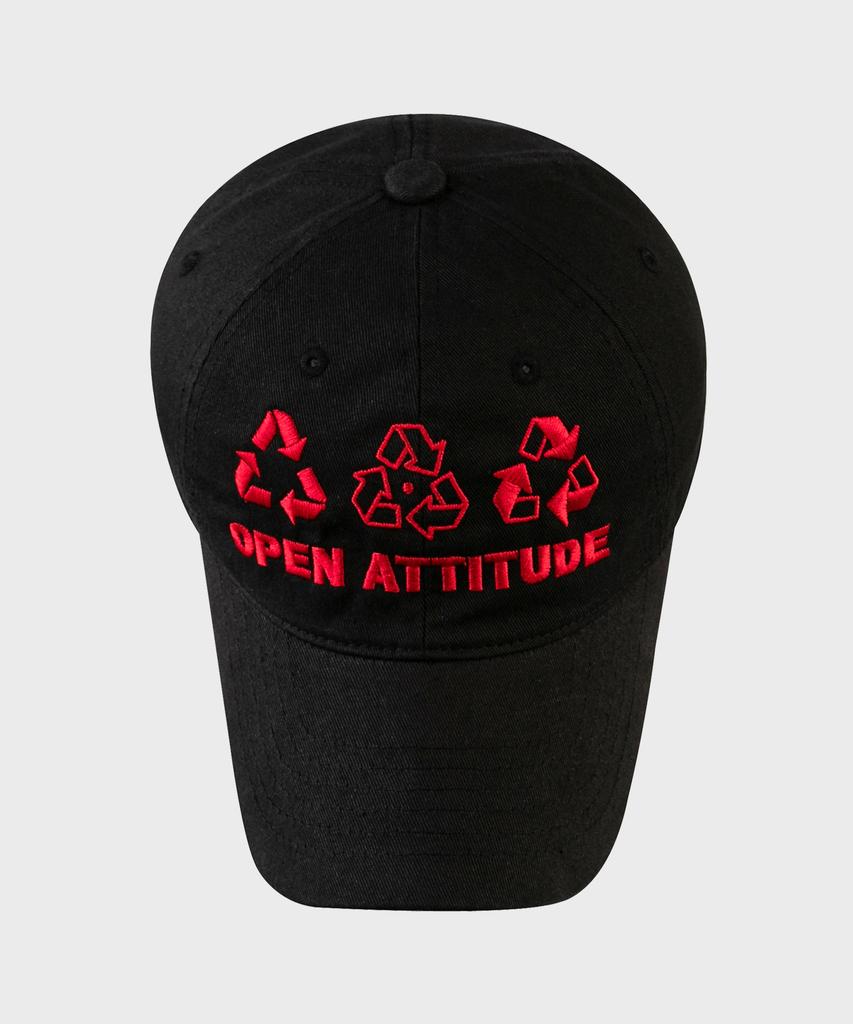 OPEN ATTITUDE Recycle Ball Cap-Black