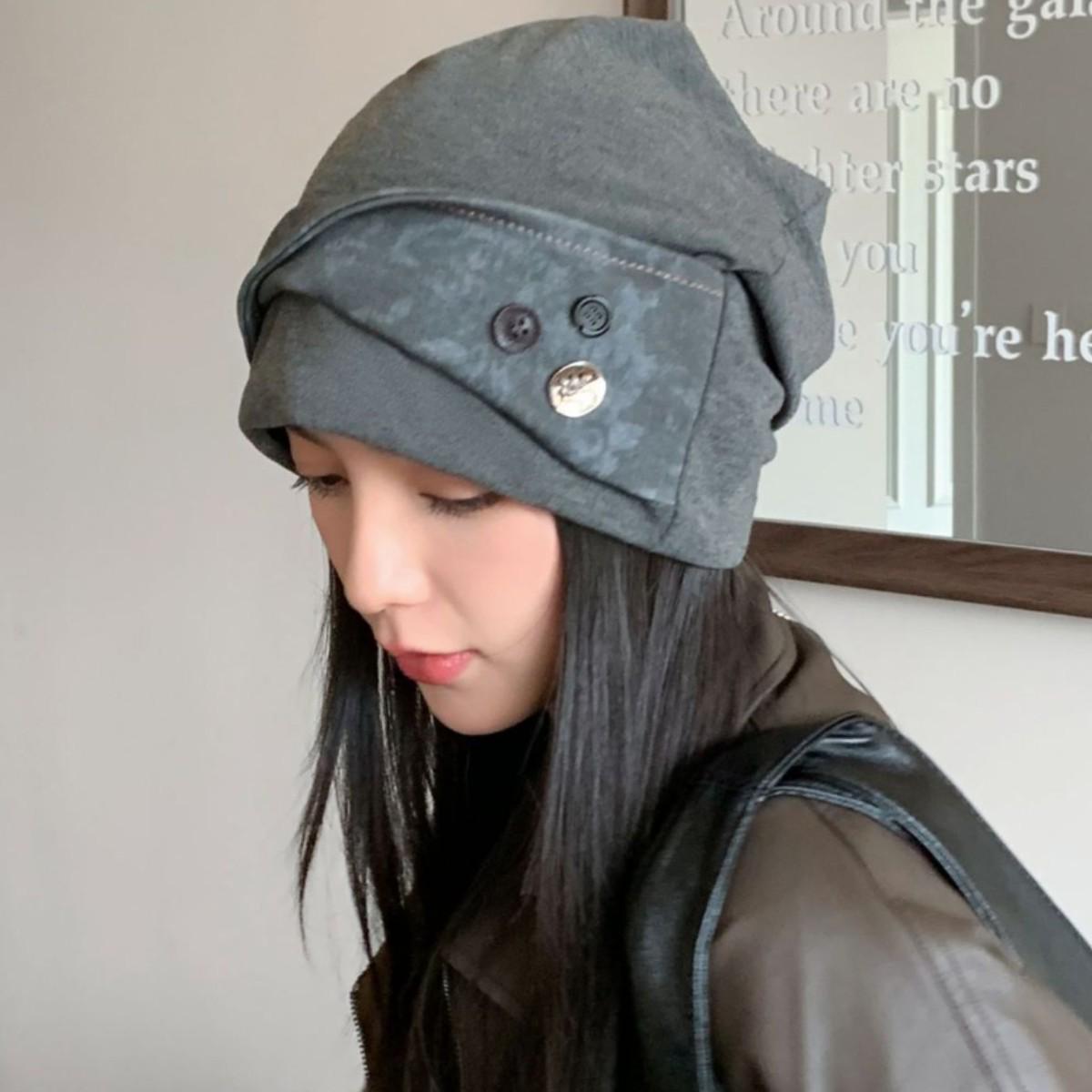 

Vintage Tie-Dye Wasteland Beanie - Women s Small Face Light Hat сірий колір