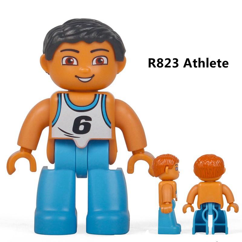 Duplo Action Figures Family Member Police Doctor Big Size Building Blocks Diy Education Kids Toys