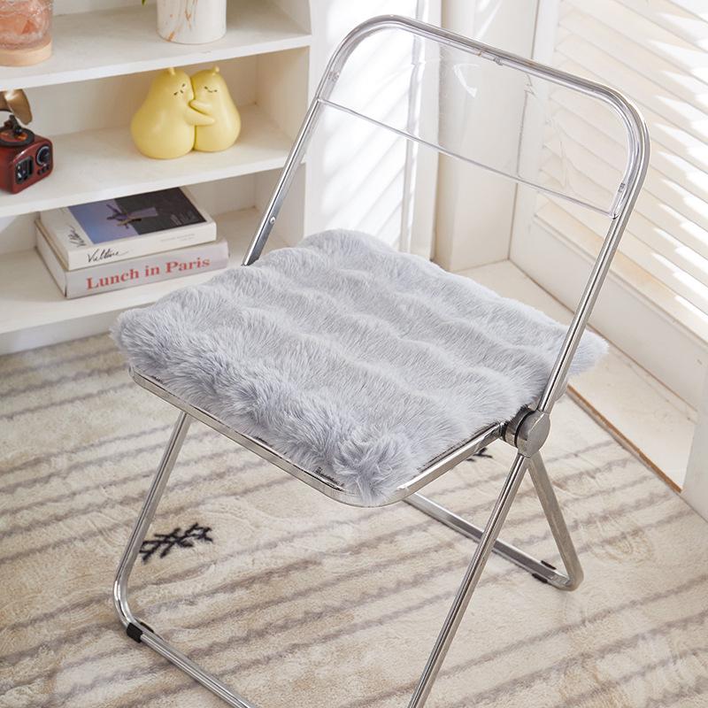 Cozy Winter Rabbit Plush Seat Cushion for Office Chair