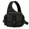Outdoor Sling Bag for Men Nylon Water Proof Chest Shoulder Pack Sling Fishing Backpack for Hiking Camping Black