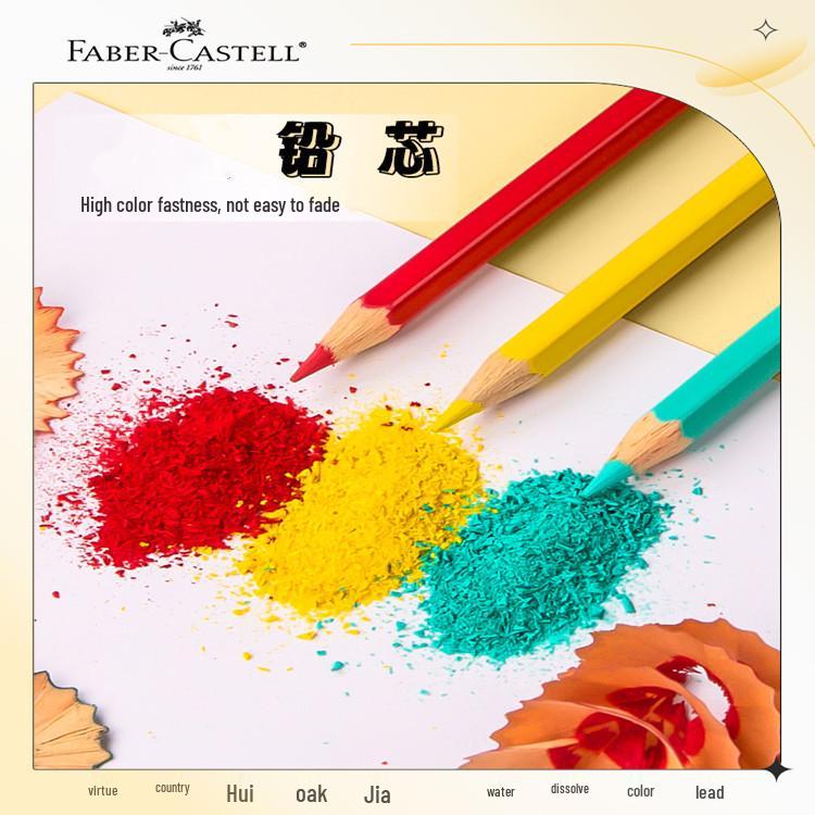 Faber-Castell Art Oil-Based Colored Pencils Set - Red, White, Black, and 60 Single and Complementary Colors.
