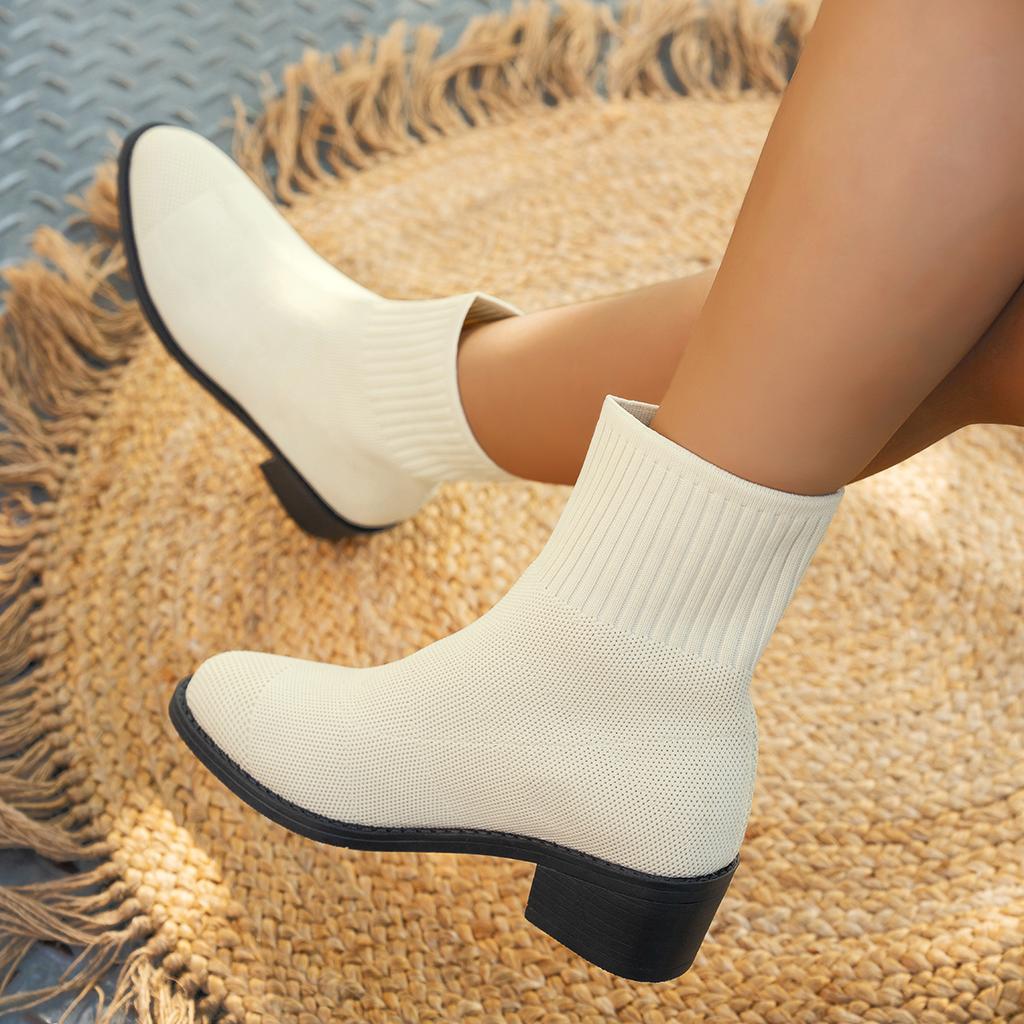 Women Ankle Sock Boots Winter Dress Elegant Boots Women Outdoor High Heels Shoes Party Designer Sexy Shoes for Women