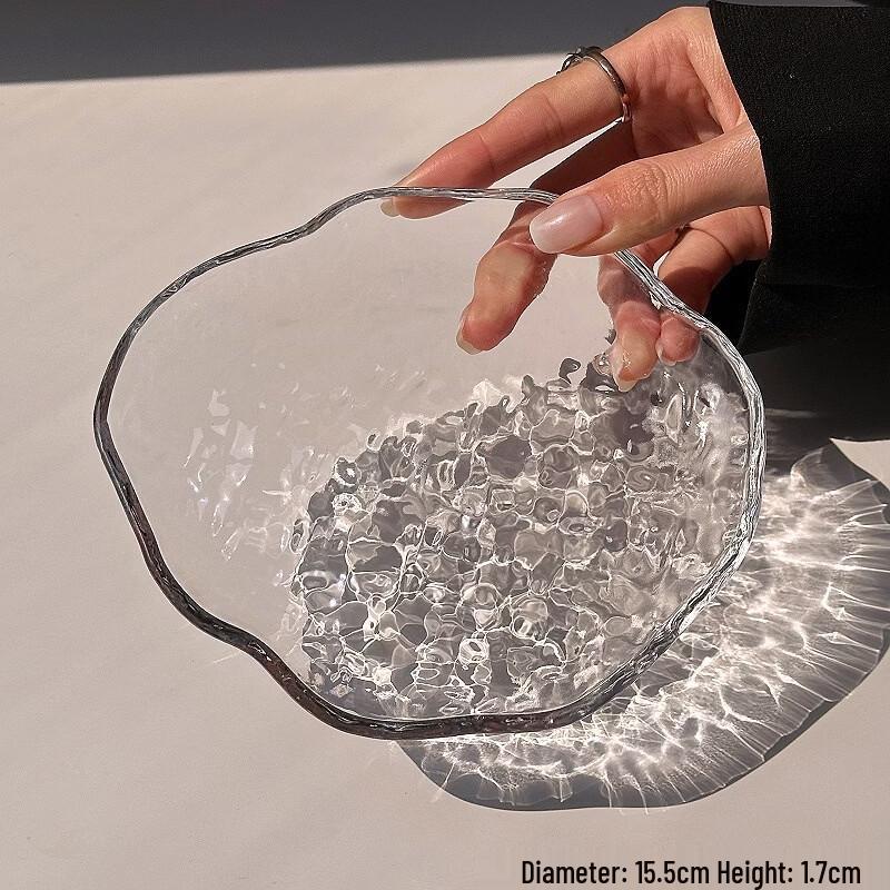 ZISIZ Irregular Cloud Striped Plastic Dessert Bowls, Set of 2