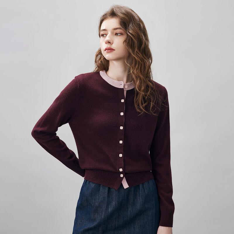 Komun Boca Women's Round Neck Wool Cardigan