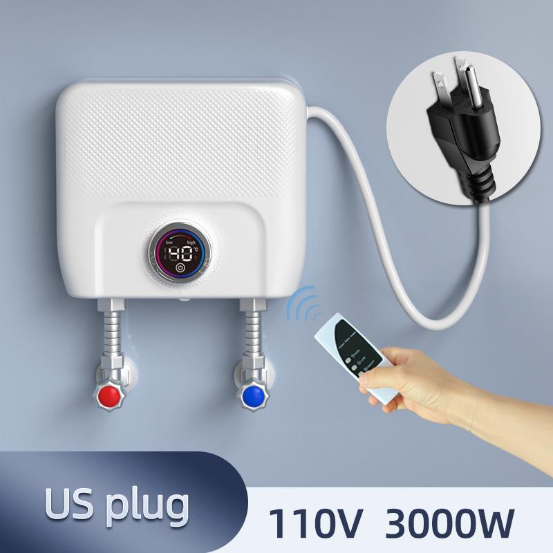 

110 В/220 В проточный водонагреватель для ванной комнаты, кухни, настенный электрический водонагреватель с ЖК-дисплеем температуры и пультом дистанционного управления