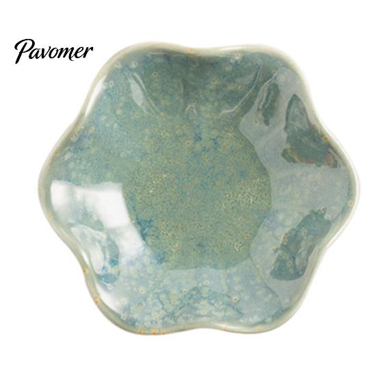 Photogenic Serving Dish Ceramic Small Dipping Plate, with Lotus Leaf Texture, Tea Room Easy Cleaning Soy Bowl, for Restaurants Parties Holidays