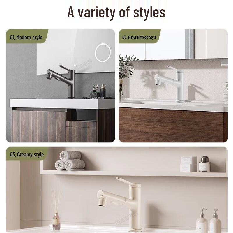 Xinfei Pull-Out Basin Faucet with Hot & Cold Water