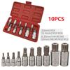 12 Point Triple Square Tamper Proof Socket Bit Set 10pcs for Daily Maintenance and Scheduled Vehicle Servicing