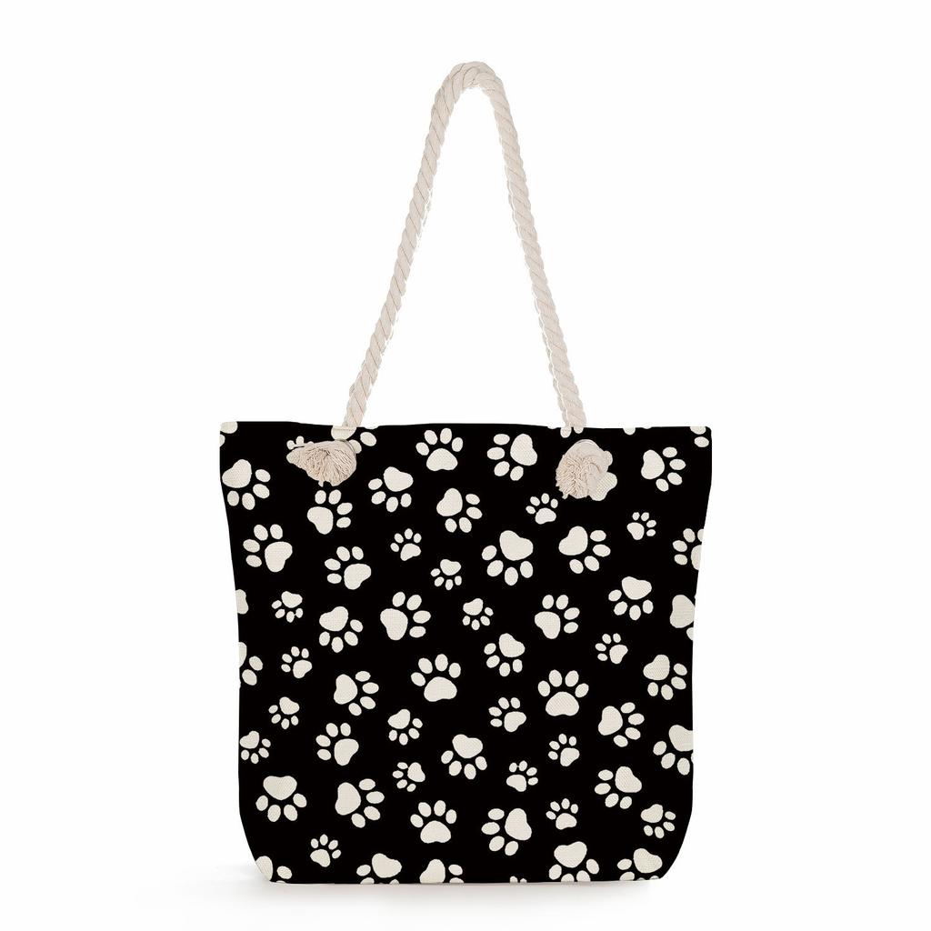 Cartoon Cat Group Print Thick Rope Single-shoulder Beach Bag 7253 KTB