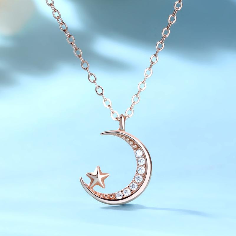 

Ювелирные изделия Звезда Луна Бриллиантовое Ожерелье Корейский Выпуск Модная Цепочка Mori Ключицы