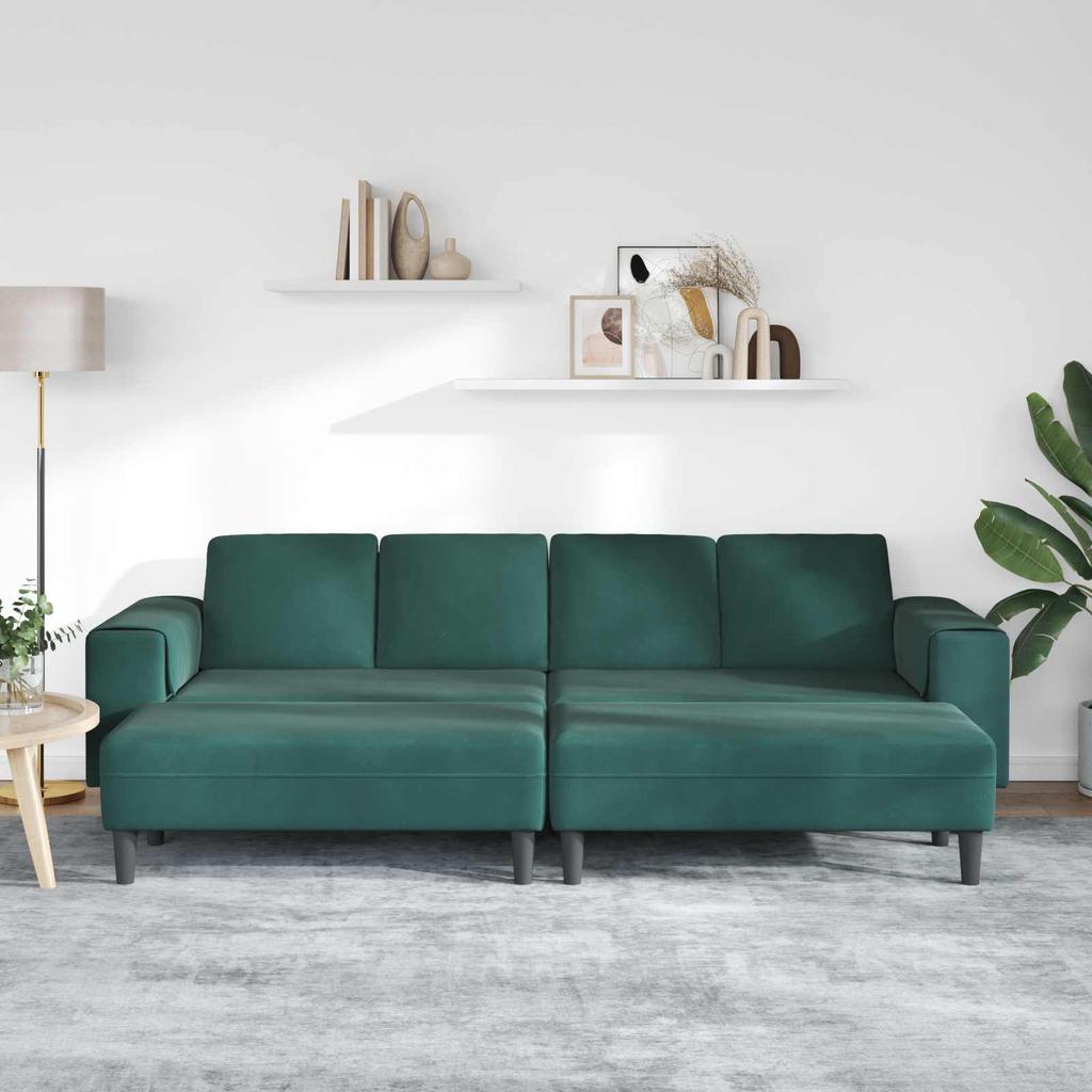 Living Room Sofa Set 3 Pcs Dark Green 250 X 188 X 76 Cm