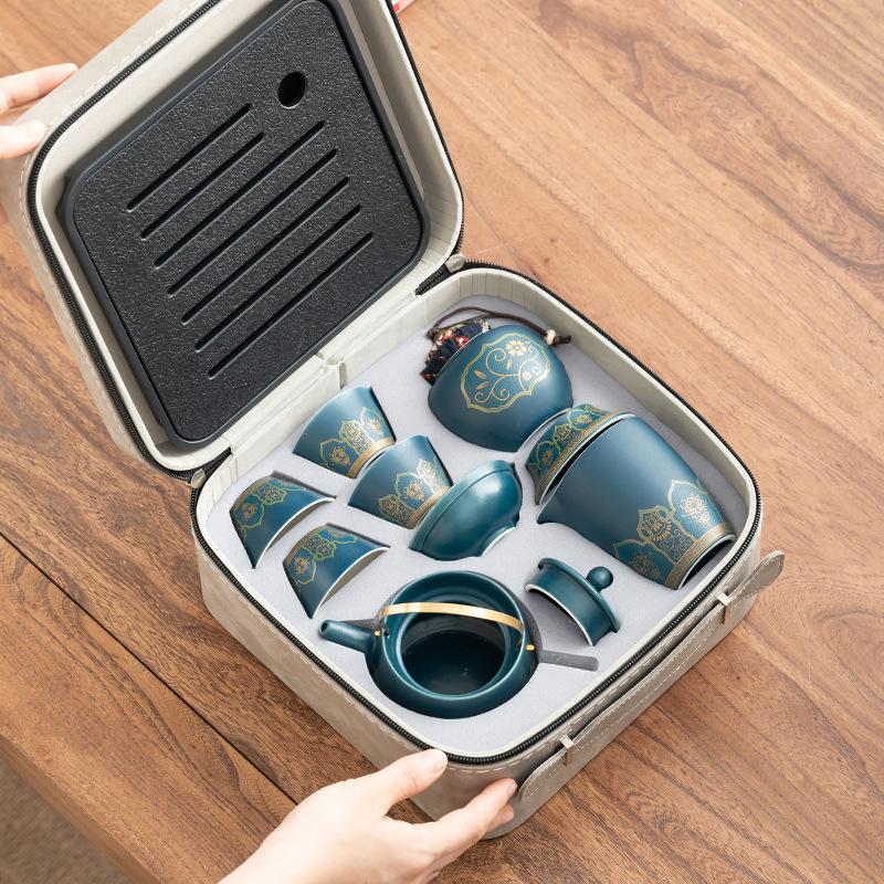 Blue Guyun Portable Travel Set Send Customers Practical Corporate Gifts Household Beam Pot Premium Guest Teapot