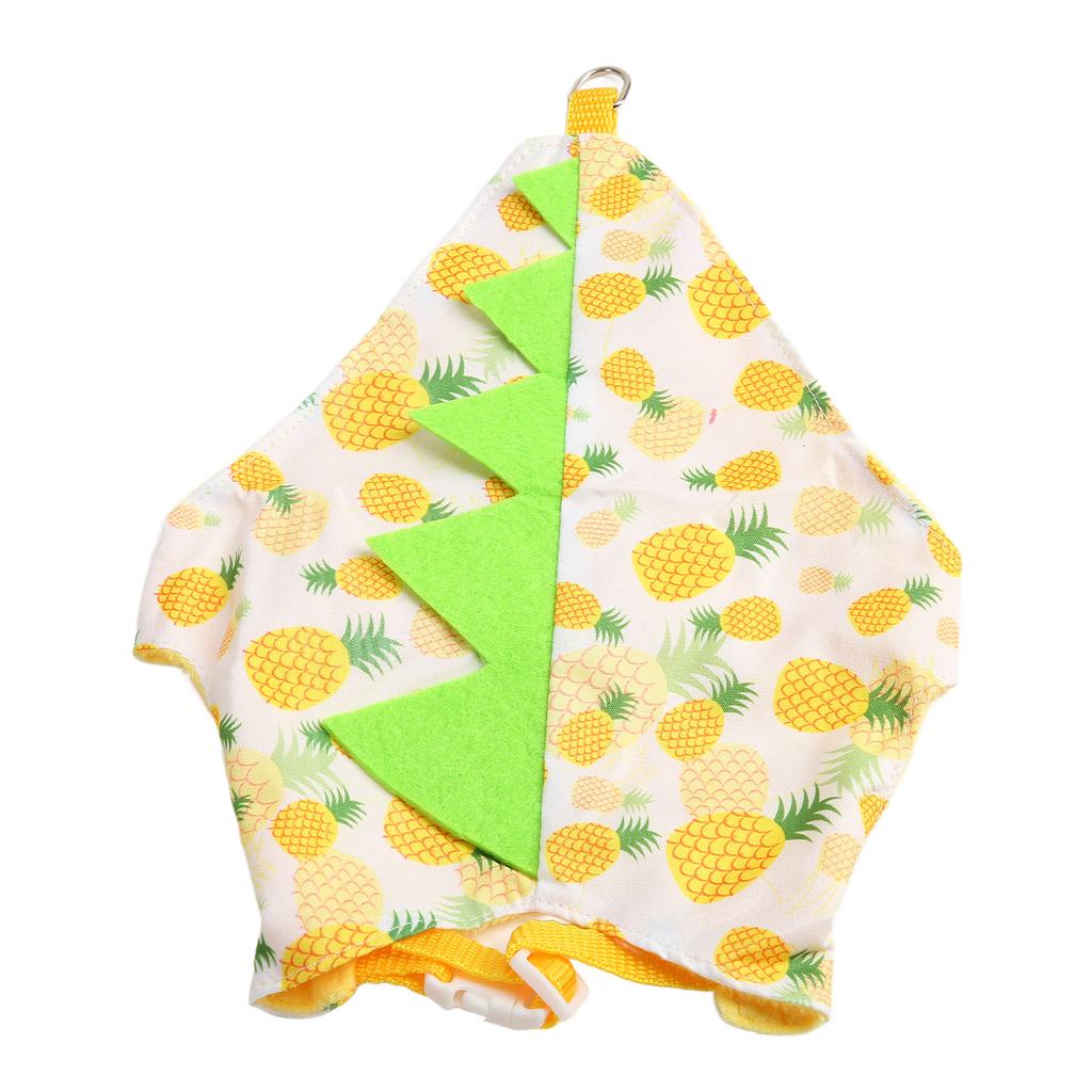 Rabbit Clothes Leash and Harness Set Soft Polyester Warm Yellow Pineapple Pattern Adjustable Rabbit Costume Harness S