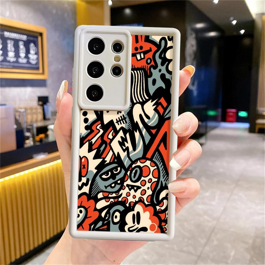 Pink Graffiti Pattern Phone Cover Case for Samsung Galaxy S26 Ultra S25 Edge S24Ultra S24 Plus S22 S20FE S25 S21 S23 FE