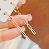 France Style Fashion Jewelry 925 Sterling Silver Chain Drop Tassel Hoop Earring Women 18K Gold Plated Versatile Silver Earring