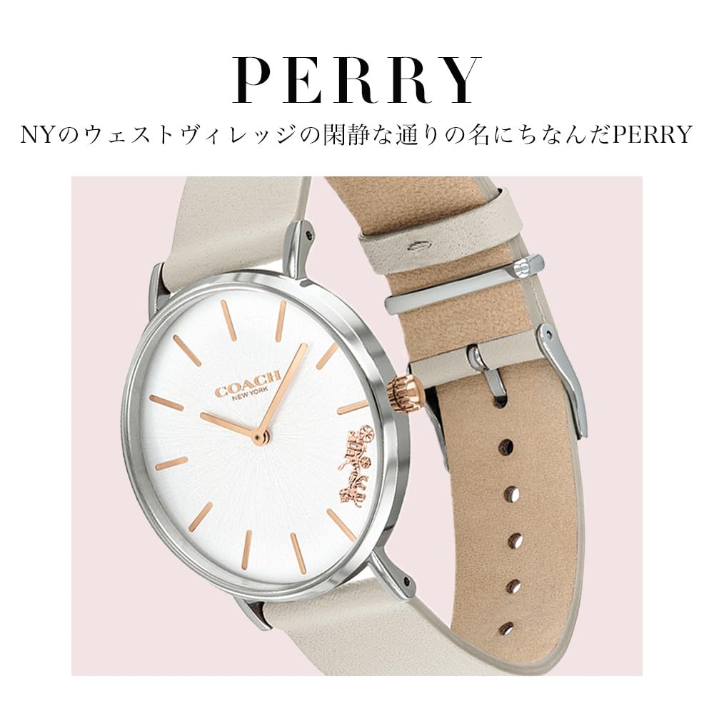 Watch PERRY White Dial Beige Leather Strap 14503116 [Coach][Authentic Import] Women's