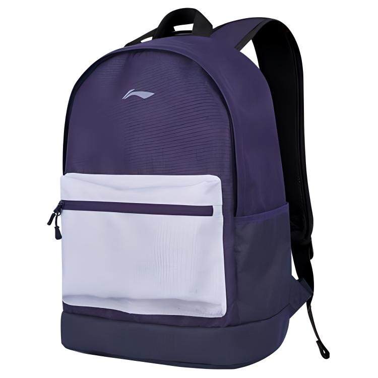 Li Ning Sports Life Collection Large Capacity Polyester Backpack Regular Unisex Purple ABSQ564-4
