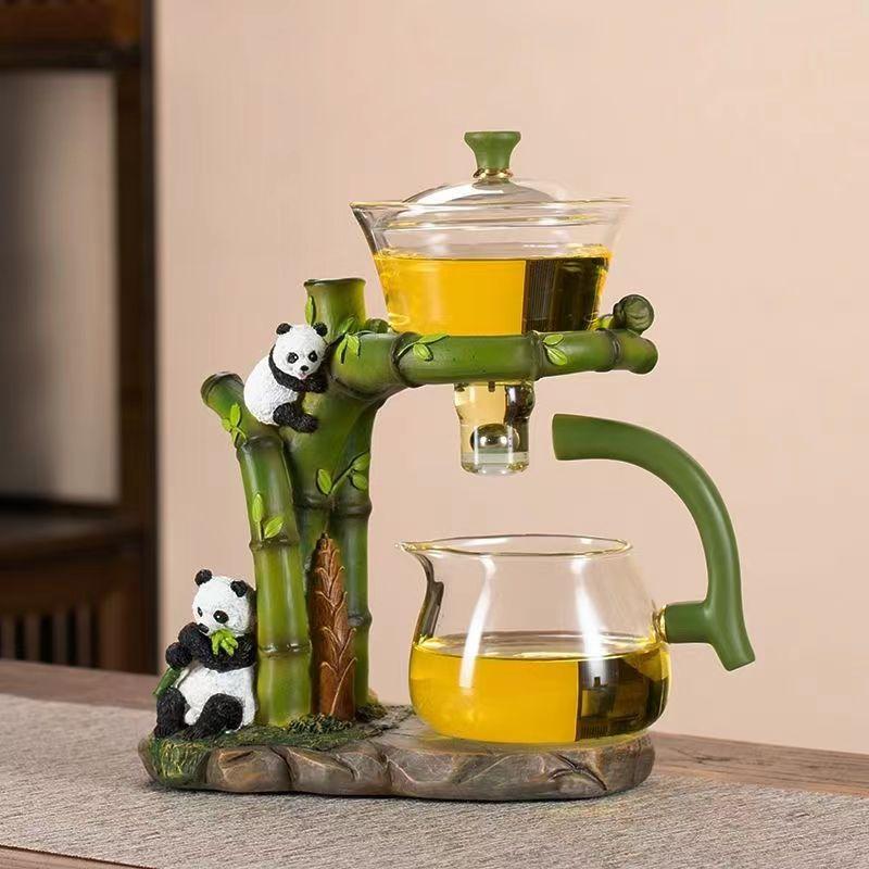 Glass Automatic Tea Set Panda Shaped Tea Maker Household Light Luxury High-end Magnetic Bubble Tea Pot
