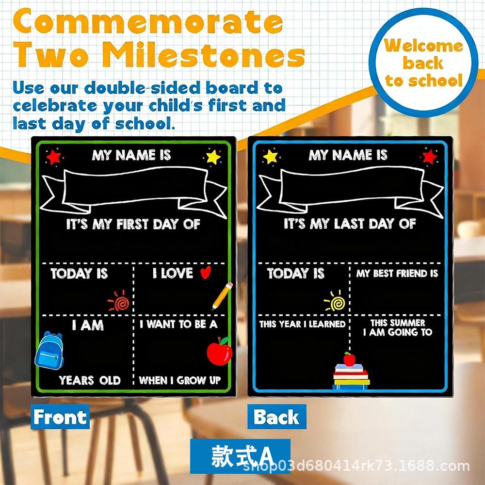 Double-Sided Blackboard Handheld Photo Prop & Back To School Sign Decoration